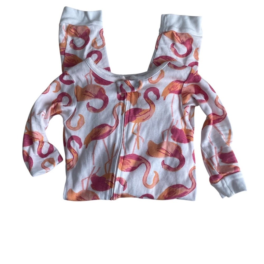 Carter’s Flamingo Print Zip-Up Pajamas Size 18 Months Baby Girl Sleepwear